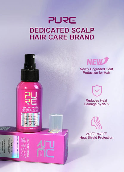 PURC Coconut Heat Protectant Spray for Frizz Control & Shine