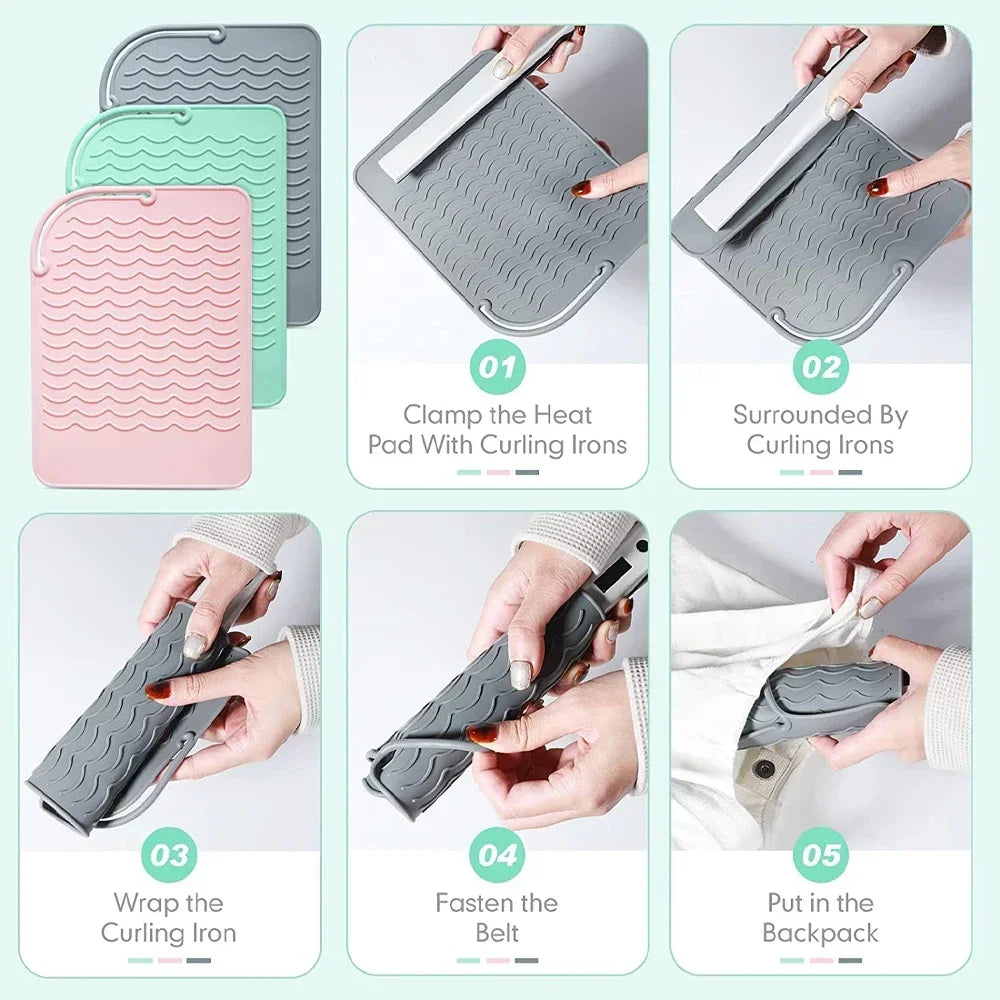 Silicone Heat Resistant Mat for Hair Straighteners & Curling Irons