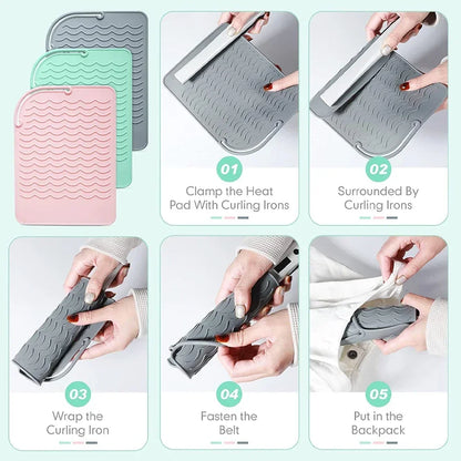 Silicone Heat Resistant Mat for Hair Straighteners & Curling Irons