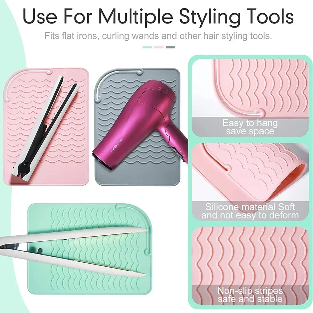 Silicone Heat Resistant Mat for Hair Straighteners & Curling Irons
