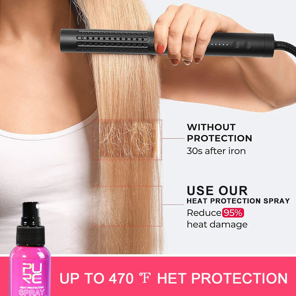 PURC Coconut Heat Protectant Spray for Frizz Control & Shine